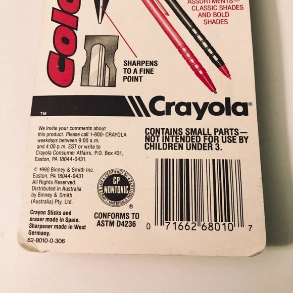 Vintage 1990 Crayola  Erasable Crayons 8 Classic Shades Damaged Packaging - Picture 13 of 14